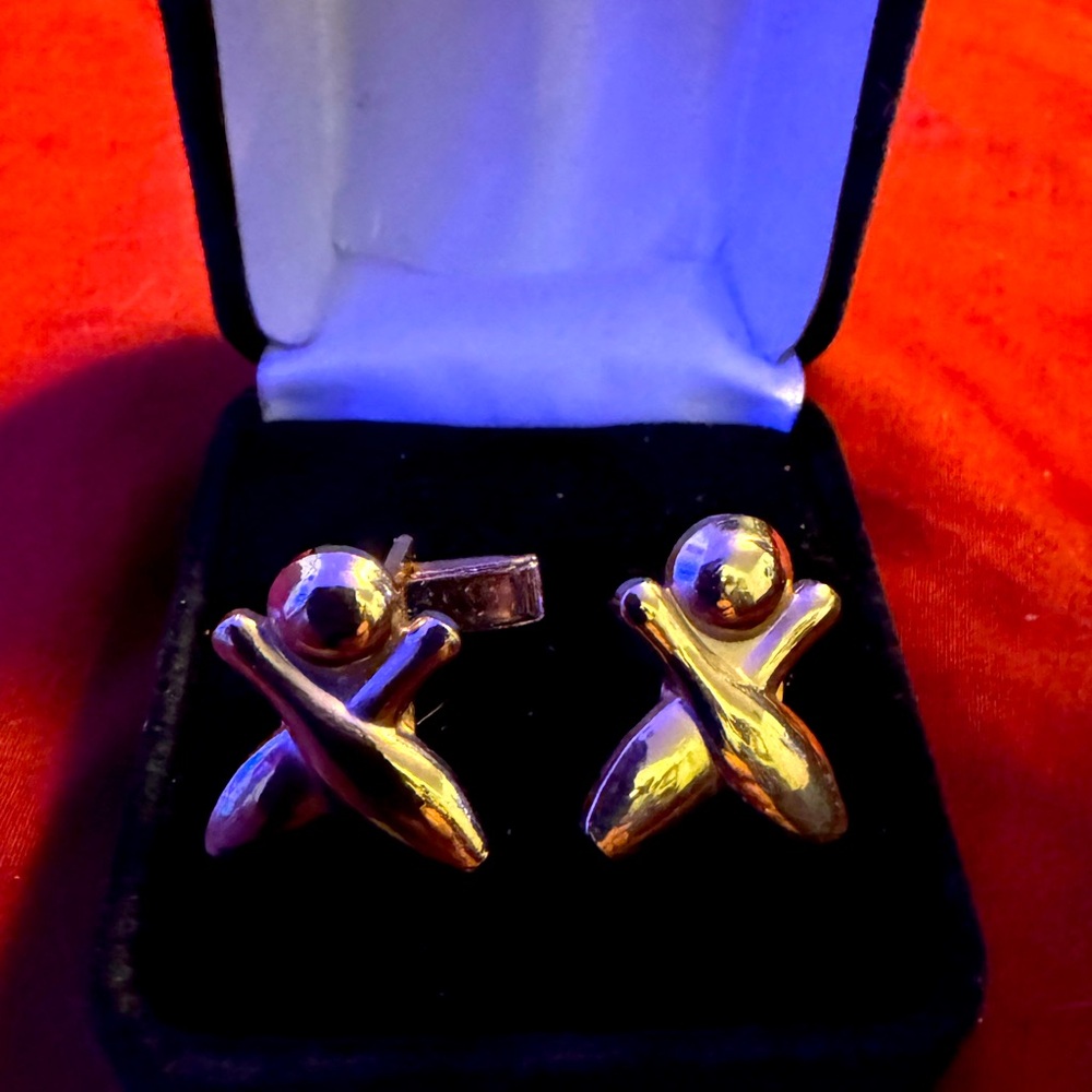 Gold Tone Bowling Cuff Links